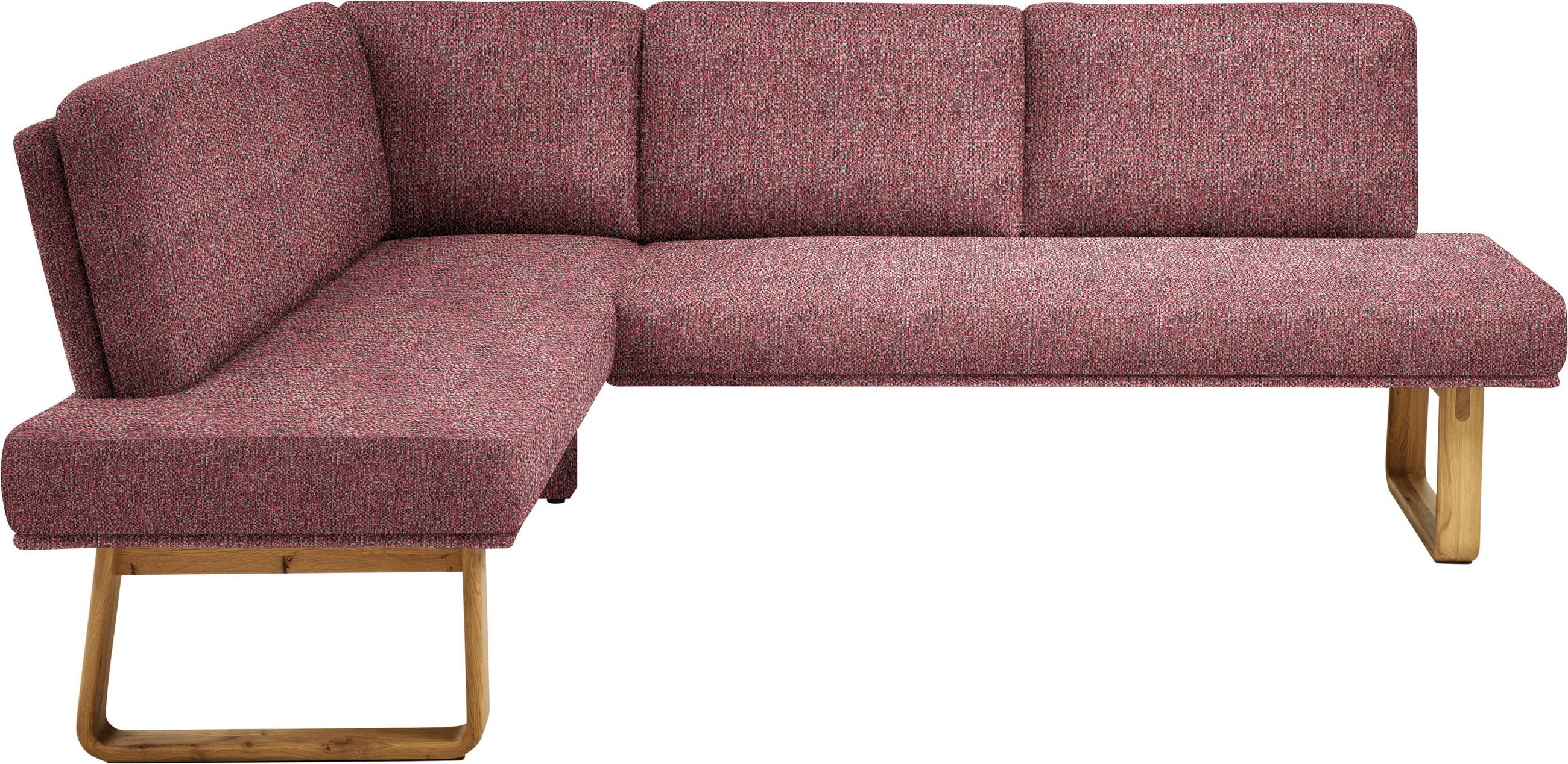 ECKBANK 174/280 cm  in Rosa, Eichefarben  - Eichefarben/Rosa, Design, Holz/Textil (174/280cm) - Dieter Knoll