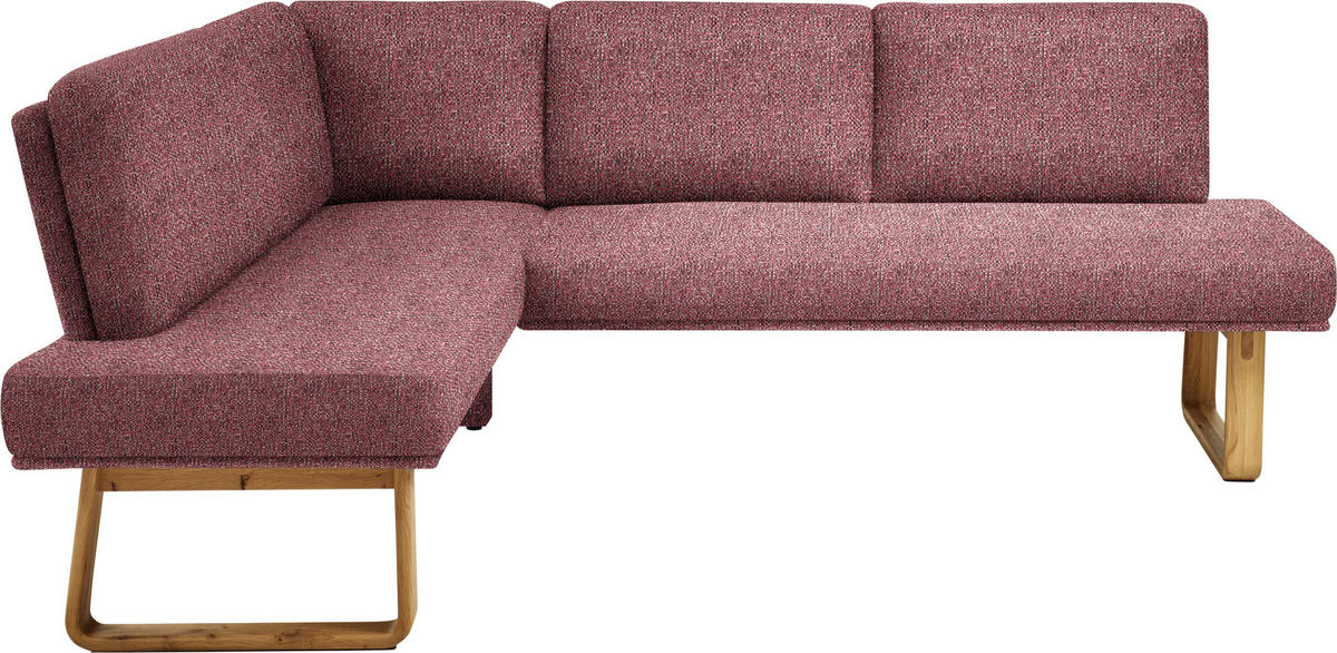 ECKBANK 174/240 cm  in Rosa, Eichefarben  - Eichefarben/Rosa, Design, Holz/Textil (174/240cm) - Dieter Knoll
