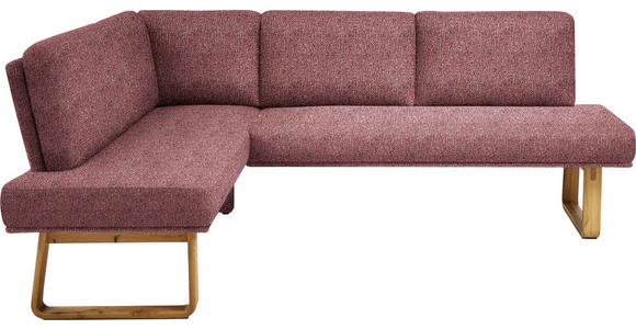 ECKBANK 174/240 cm  in Rosa, Eichefarben  - Eichefarben/Rosa, Design, Holz/Textil (174/240cm) - Dieter Knoll