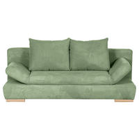 SCHLAFSOFA  mit Liegefunktion, Rücken echt Cord Olivgrün  - Naturfarben/Olivgrün, KONVENTIONELL, Holz/Textil (200/75/92cm) - home24