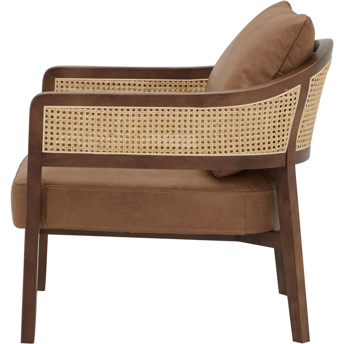 SESSEL Echtleder Braun    - Braun, LIFESTYLE, Leder/Holz (71/73/80cm) - Livetastic