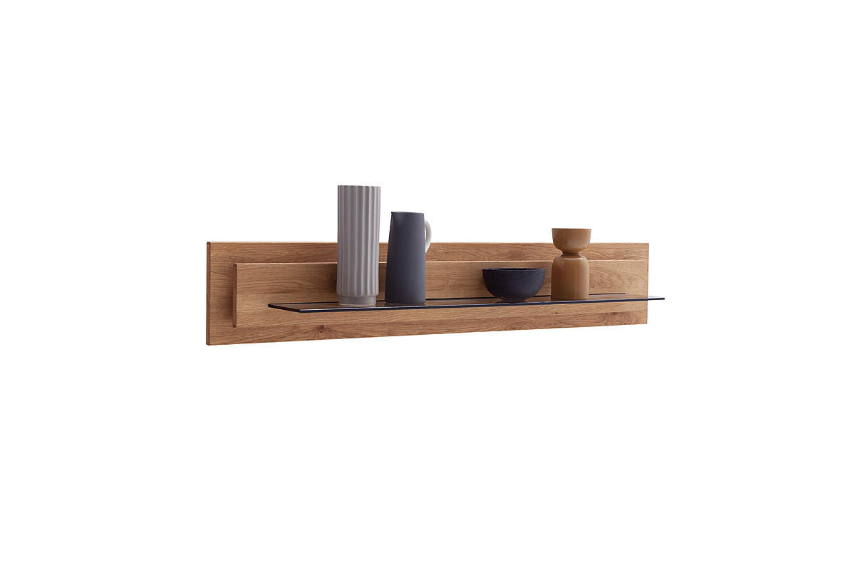 WANDBOARD furniert Wildeiche  - Wildeiche, Design, Glas/Holzwerkstoff (150/26/24cm) - Novel