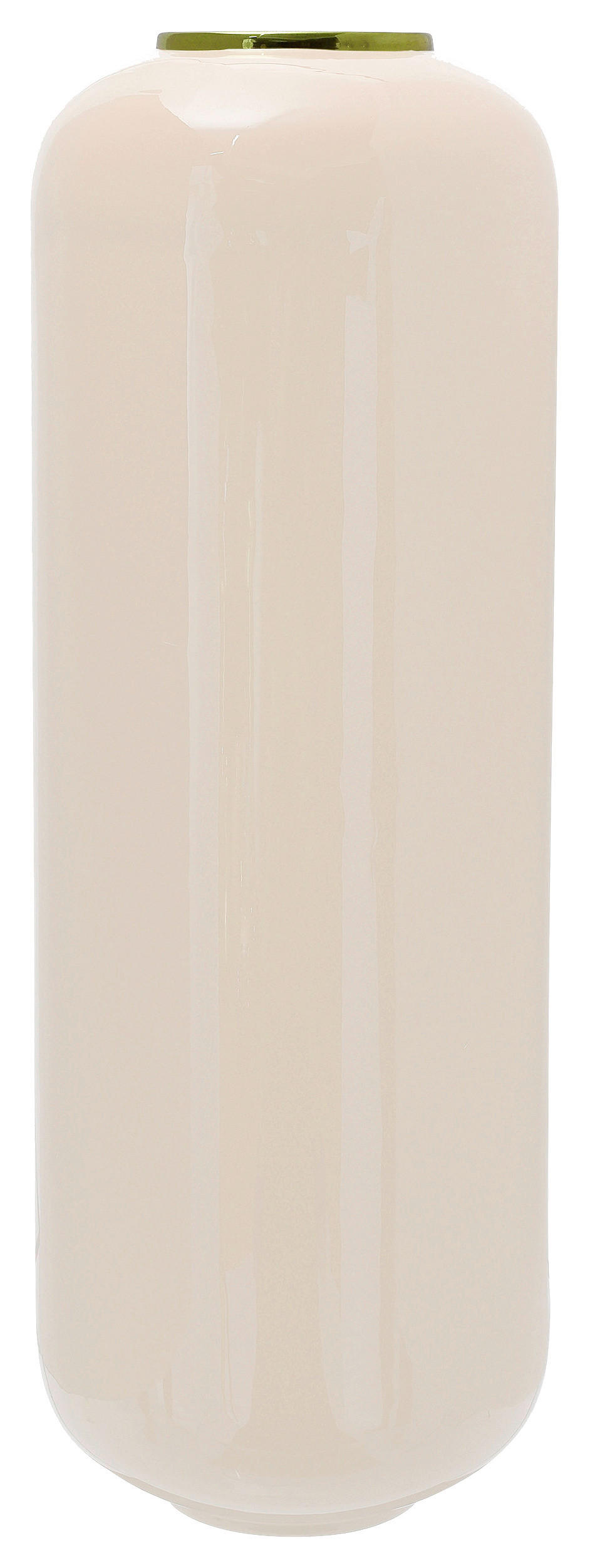 BODENVASE  - Hellrosa/Goldfarben, Trend, Metall (24/69cm) - Kayoom