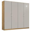 DREHTÜRENSCHRANK 181/210/54 cm 4-türig Hellgrau, Eiche Artisan  - Chromfarben/Hellgrau, MODERN, Holzwerkstoff/Kunststoff (181/210/54cm) - Rauch Möbel