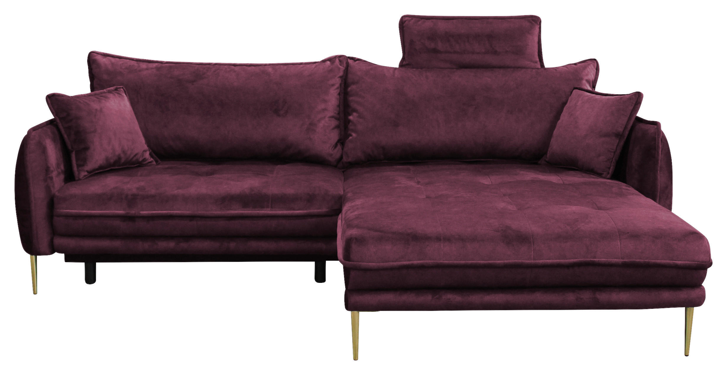 Thumbnail - Mid.you Ecksofa, Weinrot, Textil, Ottomane rechts, L-Form, 264x196 cm, Made in EU, Liegefunktion, Wohnzimmer, Sofas & Co...