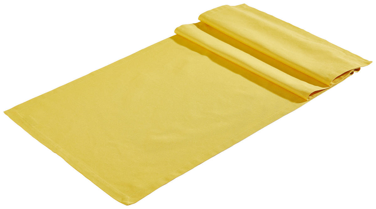 TISCHLÄUFER panama 45/150 cm  - Gelb, Basics, Textil (45/150cm) - Bio:Vio