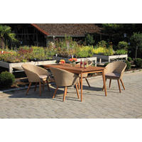 GARTENGARNITUR beschichtet Akazie Aluminium  - Akaziefarben/Teakfarben, Basics, Holz/Kunststoff - Gardenson