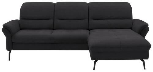 ECKSOFA in Flachgewebe Anthrazit  - Anthrazit/Schwarz, Konventionell, Textil/Metall (260/181cm) - Beldomo Speed