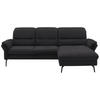 ECKSOFA in Flachgewebe Anthrazit  - Anthrazit/Schwarz, Konventionell, Textil/Metall (260/181cm) - Beldomo Speed