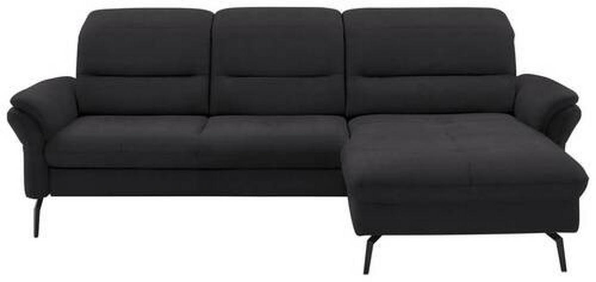 ECKSOFA in Flachgewebe Anthrazit  - Anthrazit/Schwarz, Konventionell, Textil/Metall (260/181cm) - Beldomo Speed