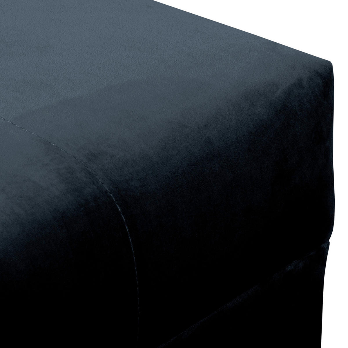 ECKSOFA inkl. Hocker Ariella in Samt Dunkelblau  231/161 cm  - Naturfarben/Dunkelblau, Design, Holz/Textil (231/161cm) - Livetastic