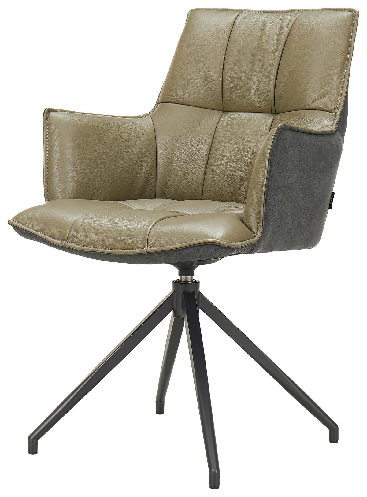 STOLICA SA RUKONASLONOM  crna, maslinasto zelena       - maslinasto zelena/crna, Dizajnerski, koža/metal (60,5/89,5/63cm) - Novel