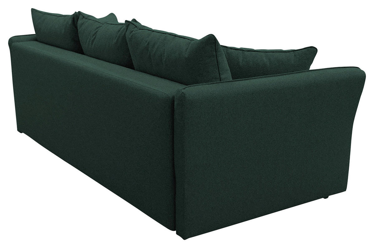 SCHLAFSOFA  mit Webstoff Dunkelgrün  - Dunkelgrün/Silberfarben, Design, Kunststoff/Textil (235/83/106cm) - MID.YOU