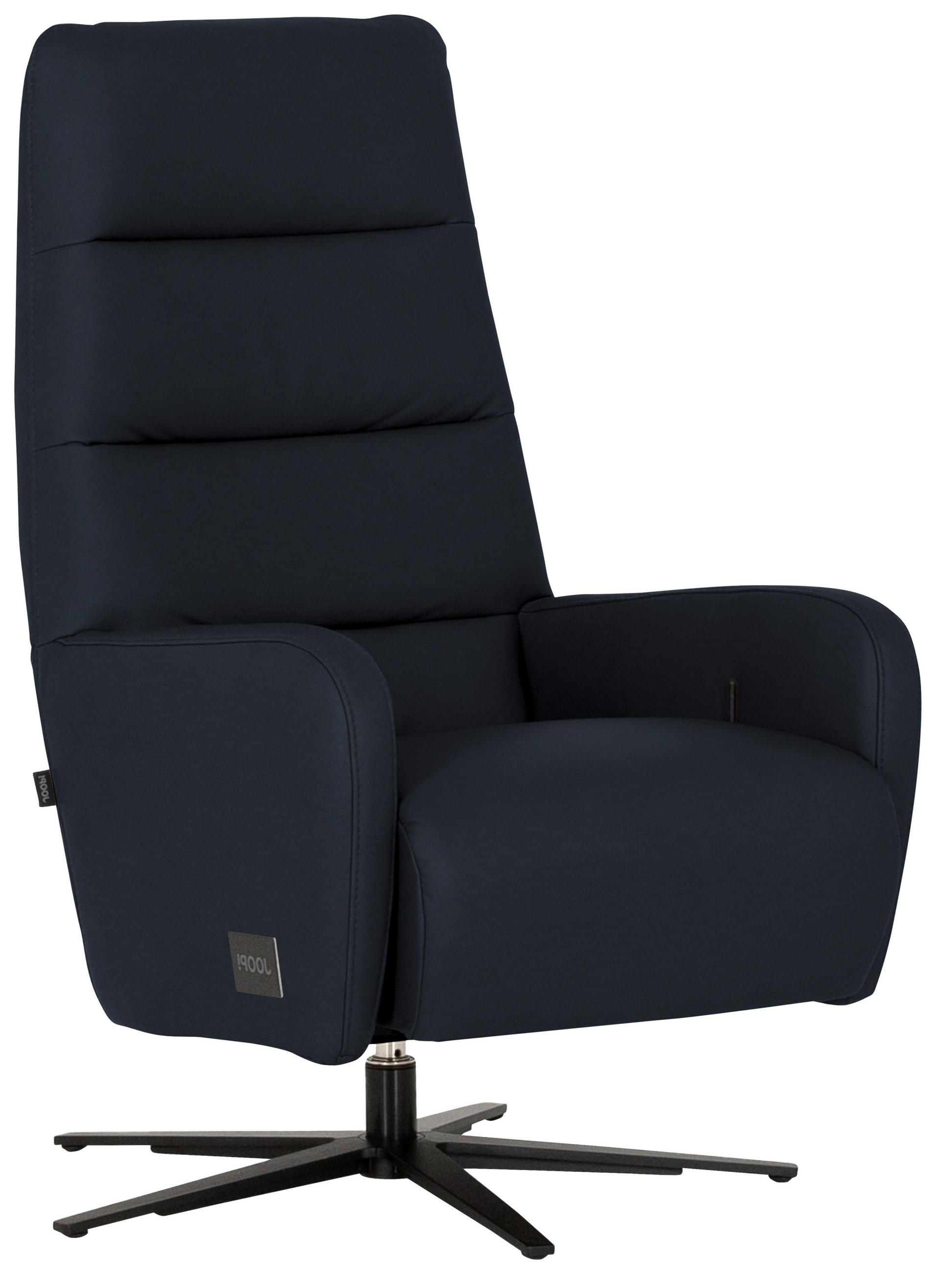 RELAXSESSEL Leder Dunkelblau  - Schwarz/Dunkelblau, Modern, Leder/Metall (66/110/83cm) - Joop!