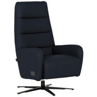 RELAXSESSEL Leder Dunkelblau  - Schwarz/Dunkelblau, Modern, Leder/Metall (66/110/83cm) - Joop!
