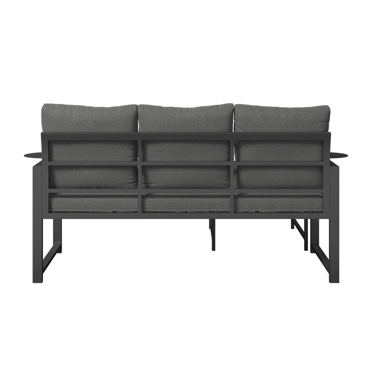 LOUNGEGARNITUR 2-teilig   191,5/81/67 cm Stahl  - Dunkelgrau, MODERN, Textil/Metall (191,5/81/67cm) - Ambia Garden