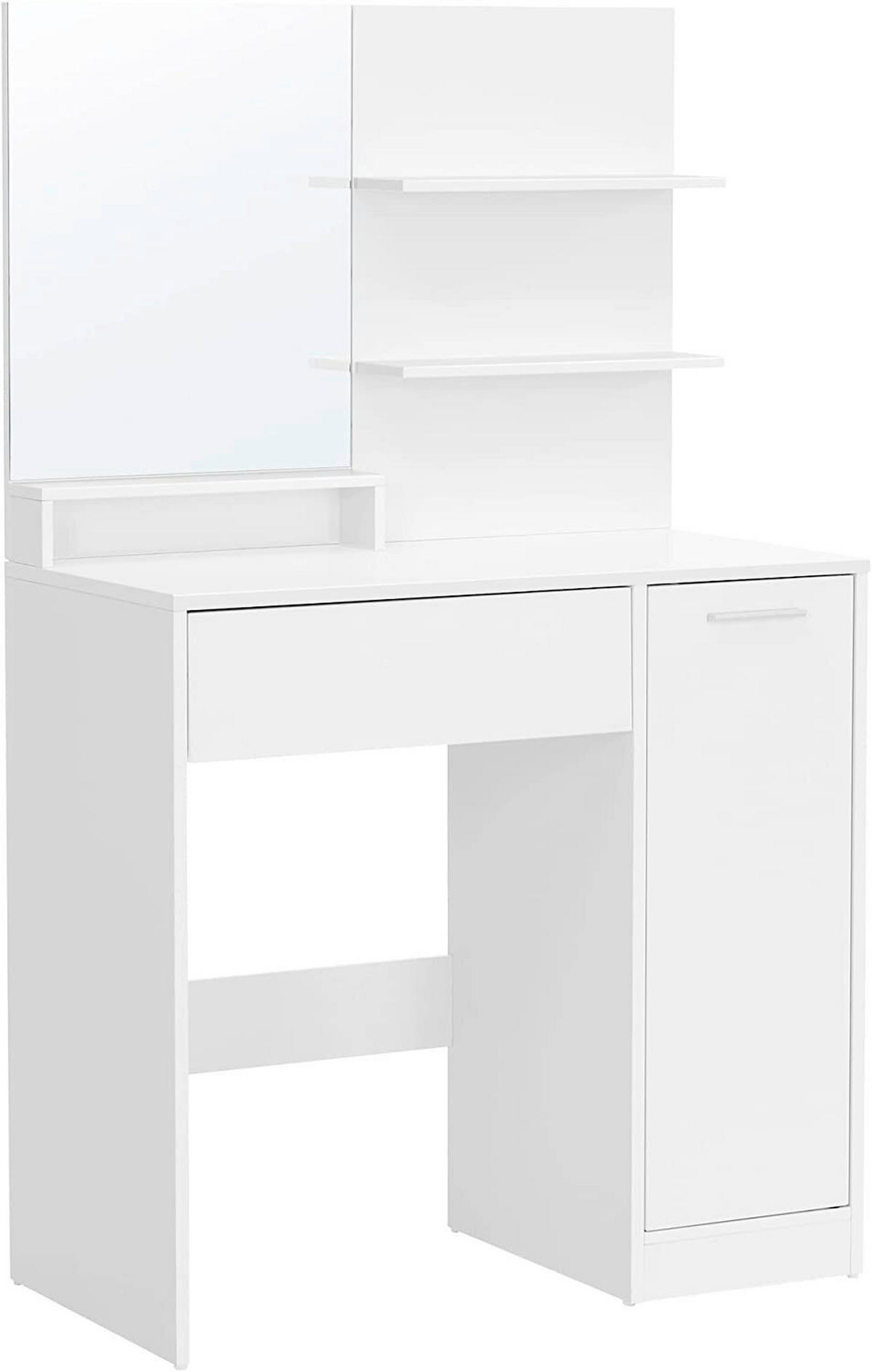 TOALETNÝ STOLÍK, biela, 80/40/132 cm - biela/hliníková, Trend, kov/kompozitné drevo (80/40/132cm) - Boxxx