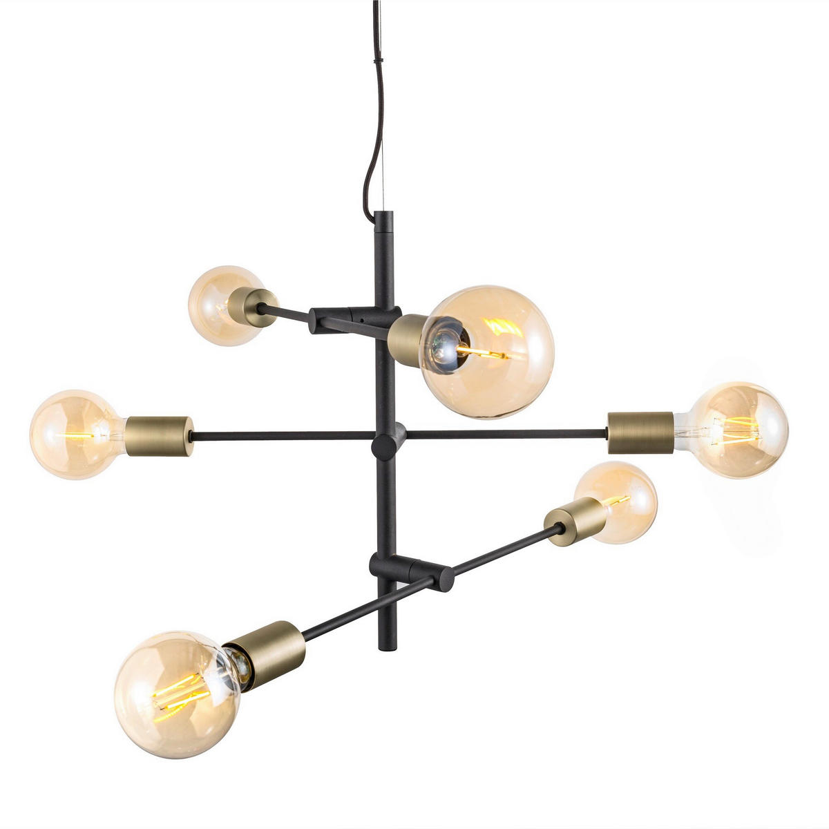 PENDELLEUCHTE Josefine 55/55/79 cm  - Schwarz, Design, Metall (55/55/79cm) - Nordlux