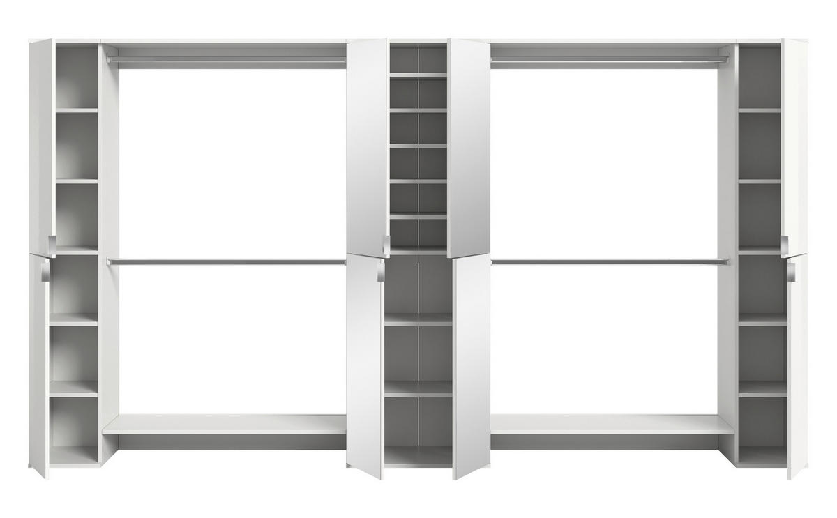GARDEROBE 5-teilig  in 341/193/34 cm  - Weiß Hochglanz/Weiß, Design, Holzwerkstoff (341/193/34cm) - Livetastic