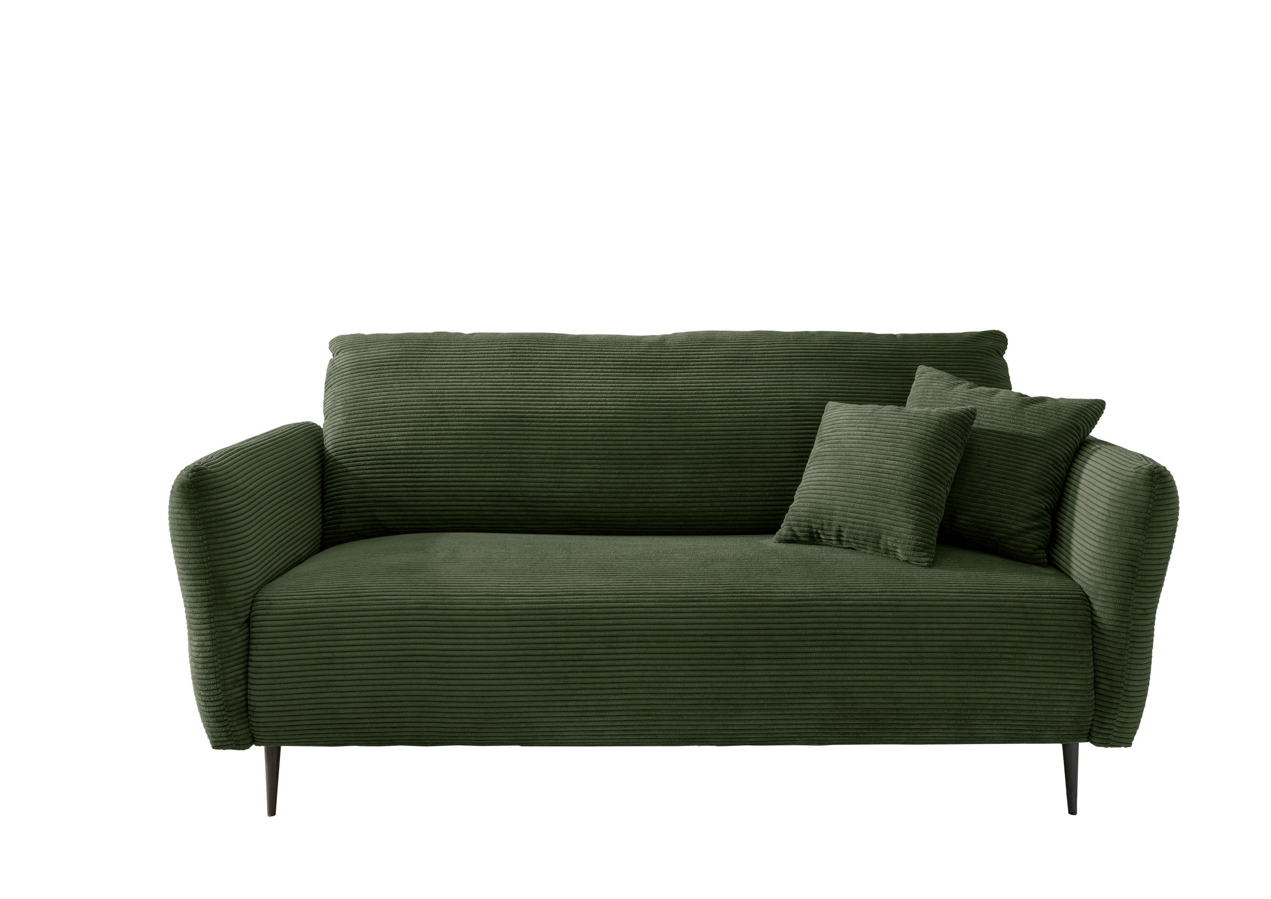 3-SITZER-SOFA in Cord Dunkelgrün - Dunkelgrün/Schwarz, Design, Textil/Metall (201/97/102cm) - Livetastic