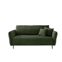 3-SITZER-SOFA in Cord Dunkelgrün  - Dunkelgrün/Schwarz, Design, Textil/Metall (201/97/102cm) - Livetastic