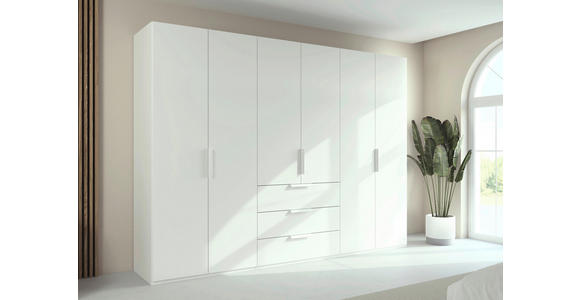 DREHTÜRENSCHRANK 301/235/61 cm,  in Weiß, 6-türig  - Weiß, Basics, Holzwerkstoff/Metall (301/235/61cm) - Novel