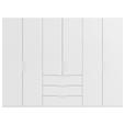 DREHTÜRENSCHRANK 301/235/61 cm,  in Weiß, 6-türig  - Weiß, Basics, Holzwerkstoff/Metall (301/235/61cm) - Novel