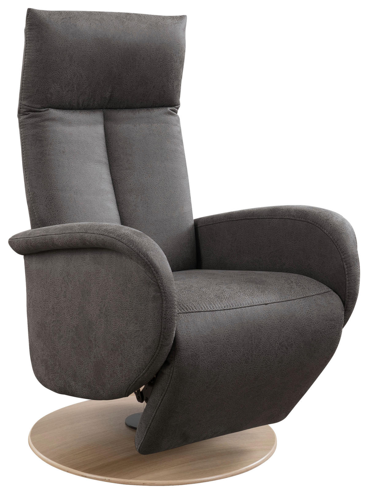 DREHSTUHL  in Mikrofaser Anthrazit  - Eiche Bianco/Anthrazit, Konventionell, Holz/Textil (75/112/82cm) - Sit & More