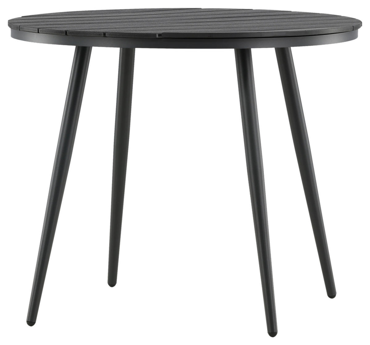 GARTENTISCH Metall, Kunststoff rund  - Schwarz, KONVENTIONELL, Kunststoff/Metall (90/74cm) - Gardenson