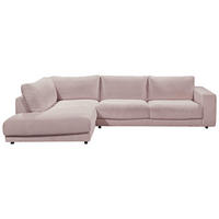 ECKSOFA in Cord Rosa  - Schwarz/Rosa, Design, Kunststoff/Textil (224/325cm) - Hom`in