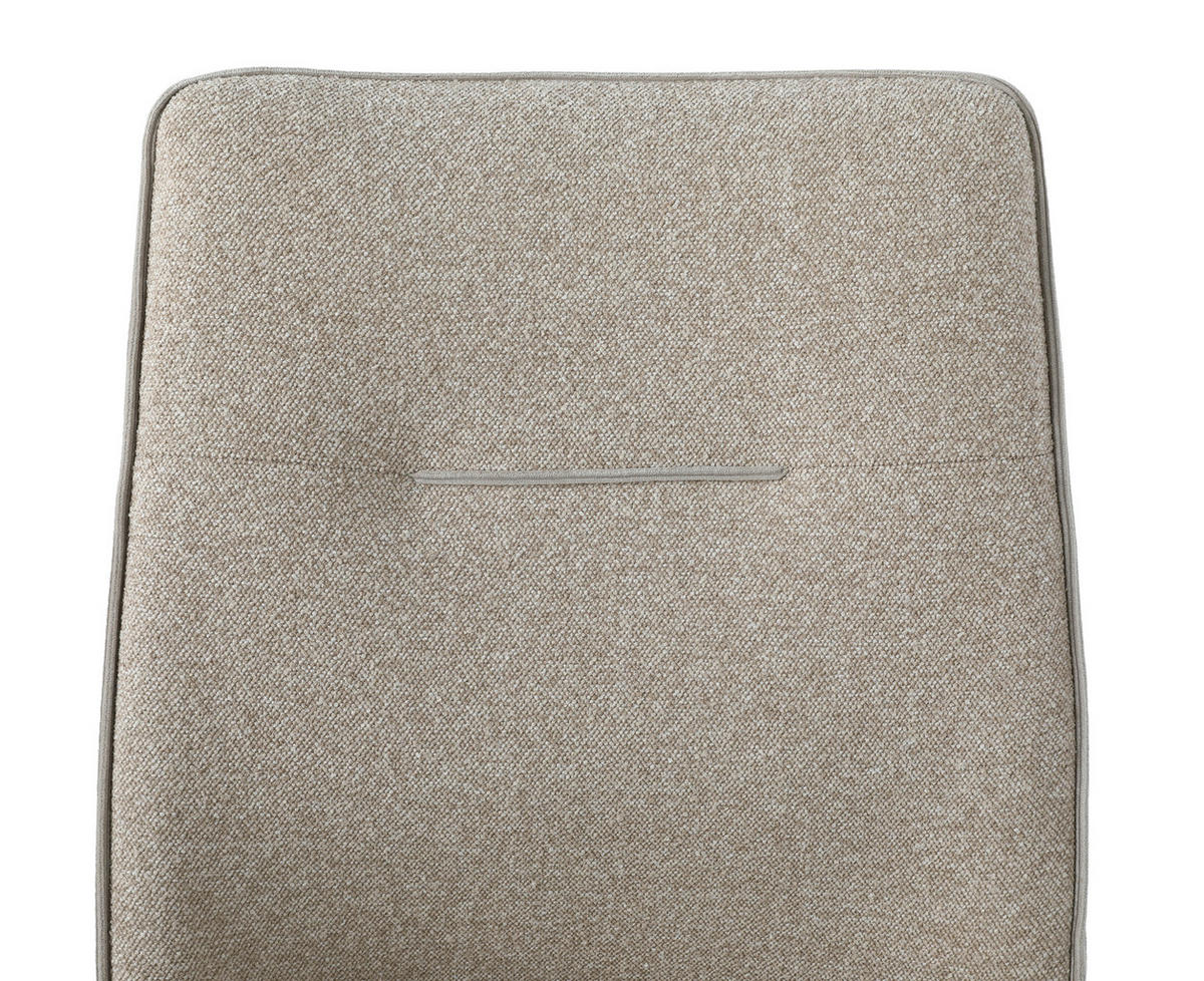STOL, kovina, tekstil krem barve  - črna/krem barve, Design, kovina/tekstil (48/86/62cm) - Carryhome