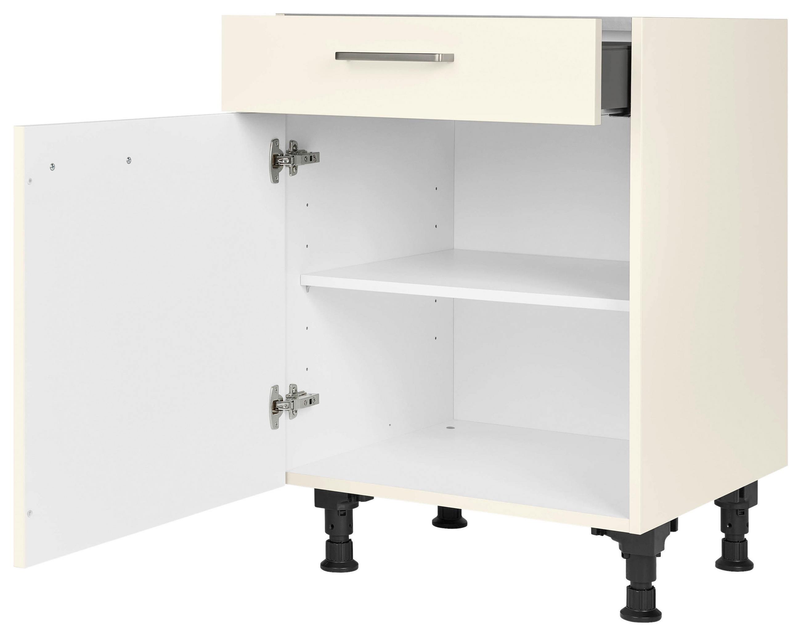 SCHUBKASTENUNTERSCHRANK 60/87/56 cm  in Magnolie  - Edelstahlfarben/Magnolie, MODERN, Holzwerkstoff/Metall (60/87/56cm) - Nobilia