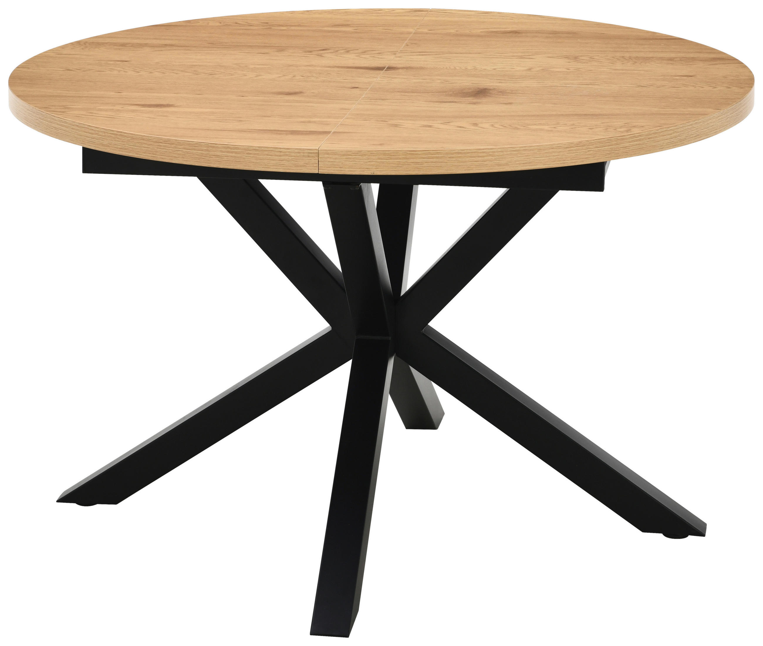 ESSTISCH in Metall, Holzwerkstoff 120/120/75 cm   - Eichefarben/Schwarz, Basics, Holzwerkstoff/Metall (120/120/75cm) - Livetastic