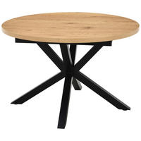 ESSTISCH in Metall, Holzwerkstoff 120/120/75 cm   - Eichefarben/Schwarz, Basics, Holzwerkstoff/Metall (120/120/75cm) - Livetastic