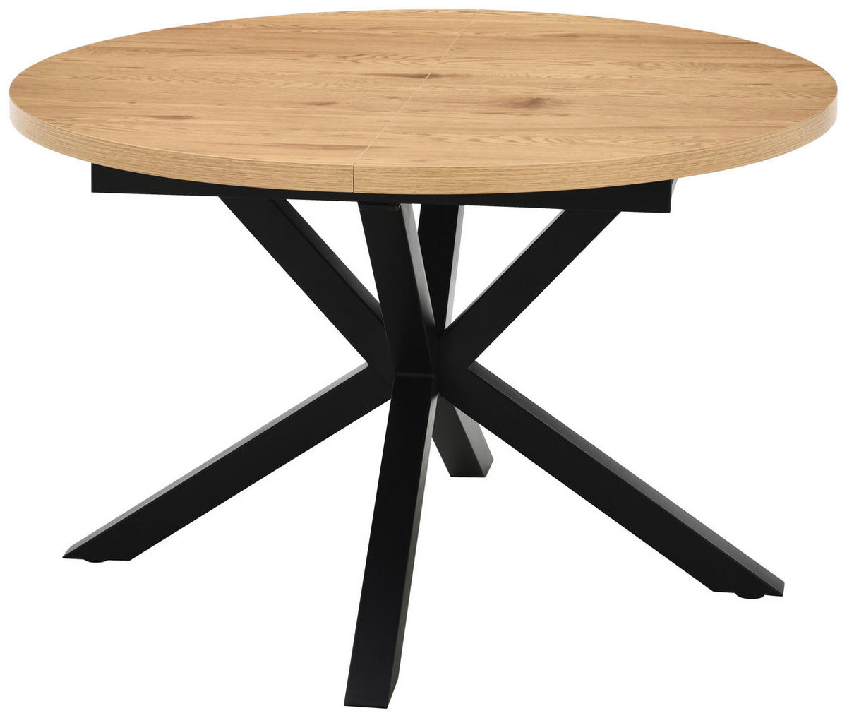 ESSTISCH in Metall, Holzwerkstoff 120/120/75 cm   - Eichefarben/Schwarz, Basics, Holzwerkstoff/Metall (120/120/75cm) - Livetastic