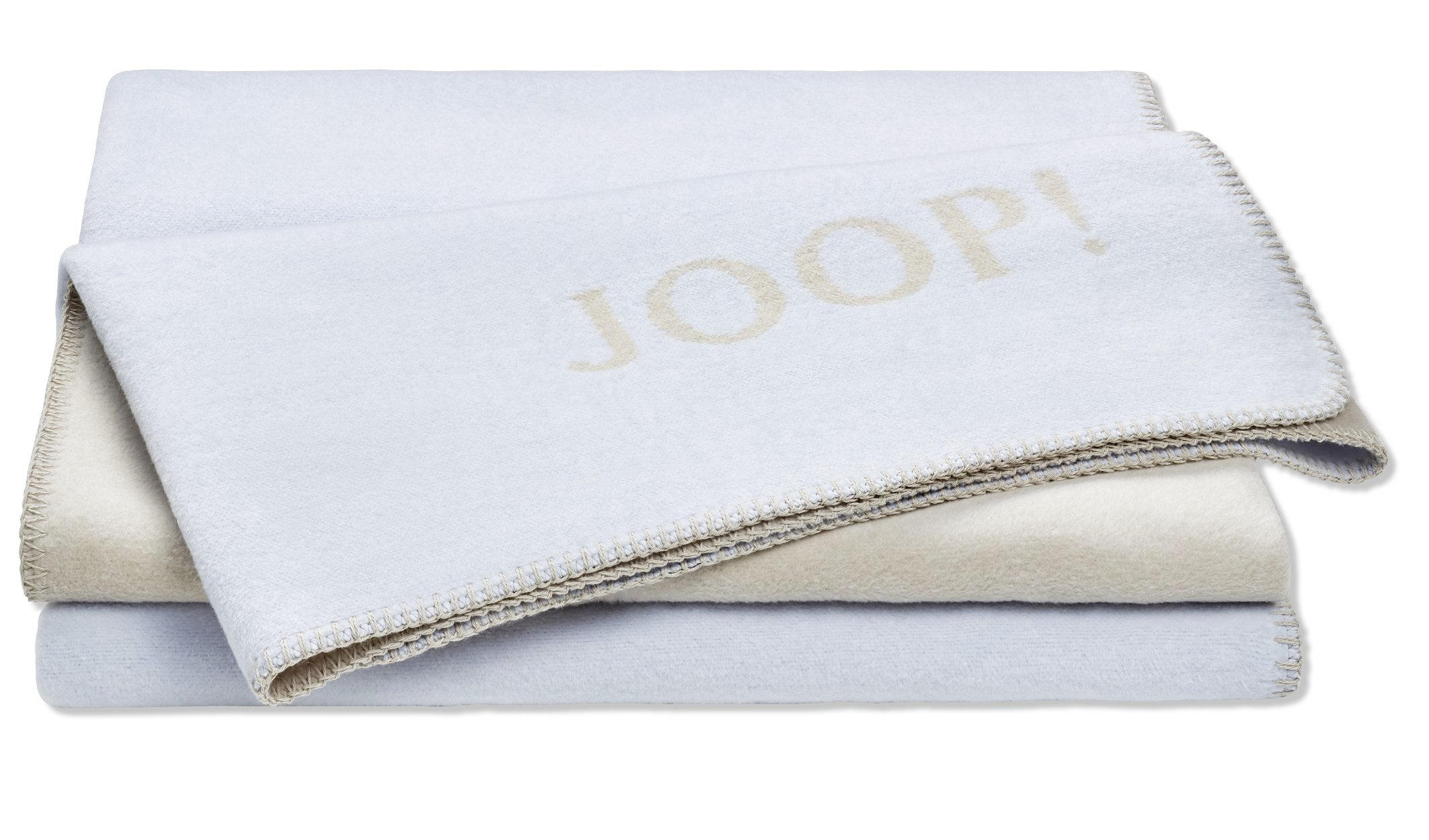 WOHNDECKE Uni Doubleface 150/200 cm  - Creme/Hellblau, KONVENTIONELL, Textil (150/200cm) - Joop!