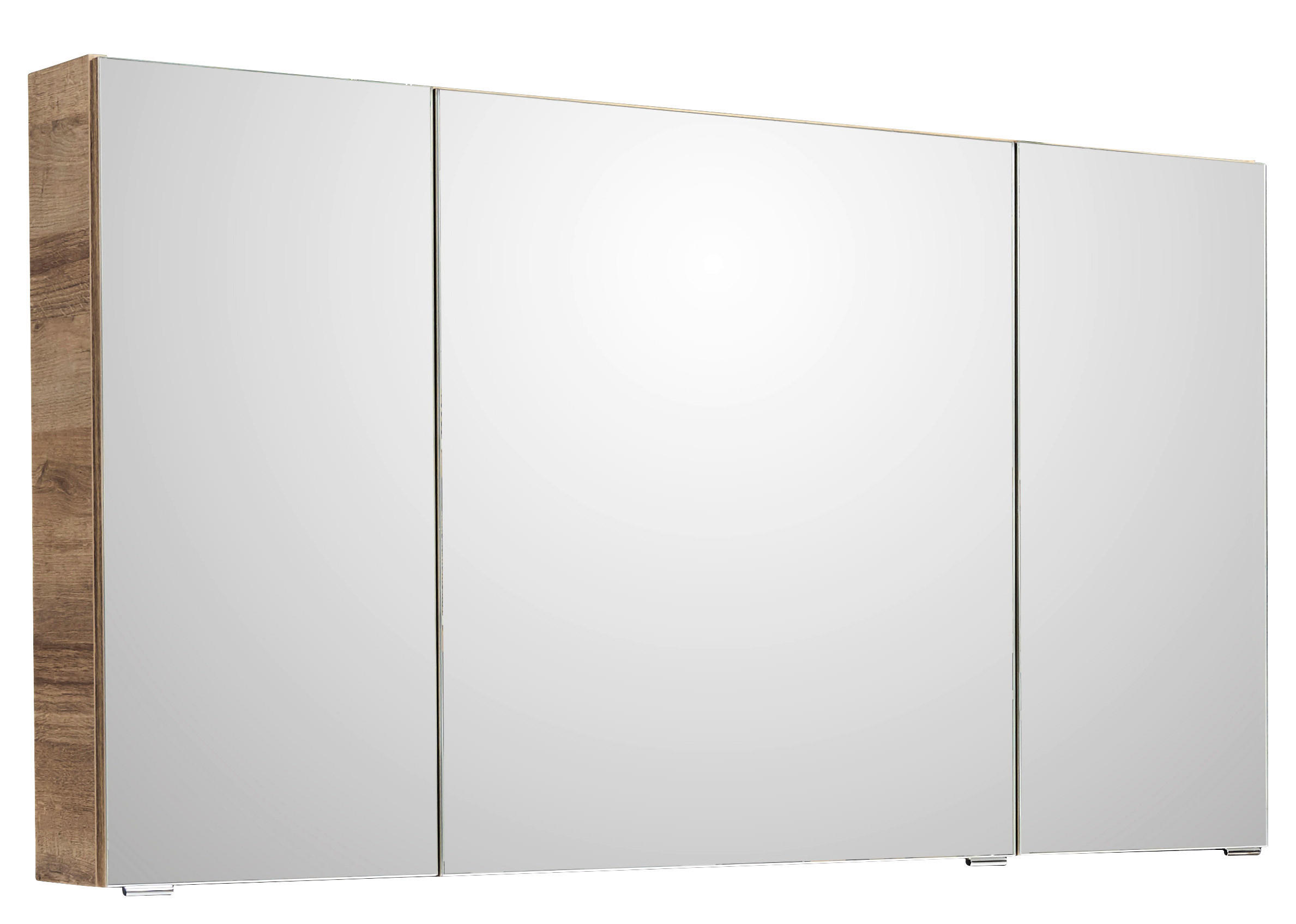 SPIEGELSCHRANK 120/70,3/17 cm  - Chromfarben/Eichefarben, MODERN, Glas/Holzwerkstoff (120/70,3/17cm) - Sadena