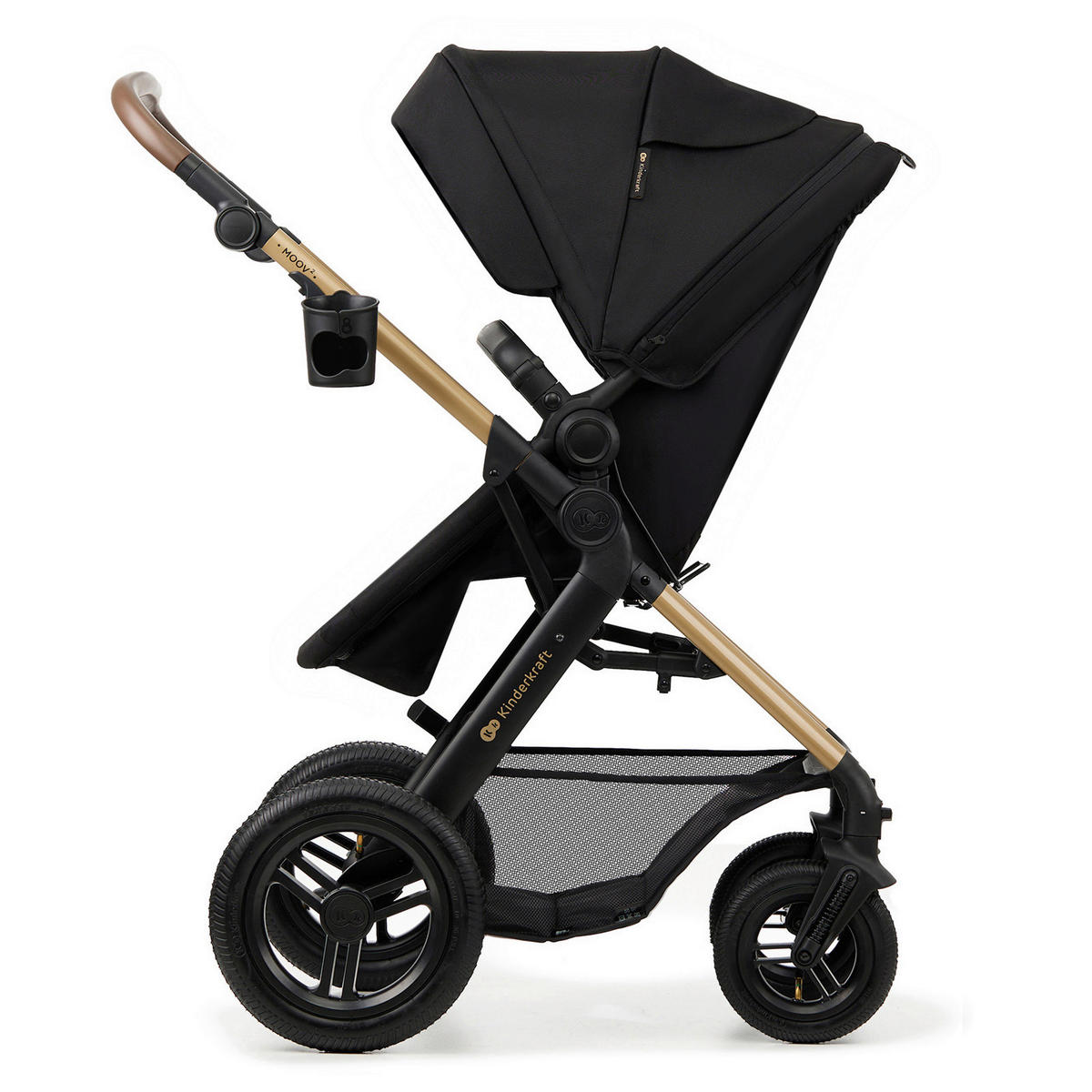 KINDERWAGENSET Moov 2 Air  - Goldfarben/Schwarz, Basics, Textil/Metall (60/86.5/106cm) - Kinderkraft