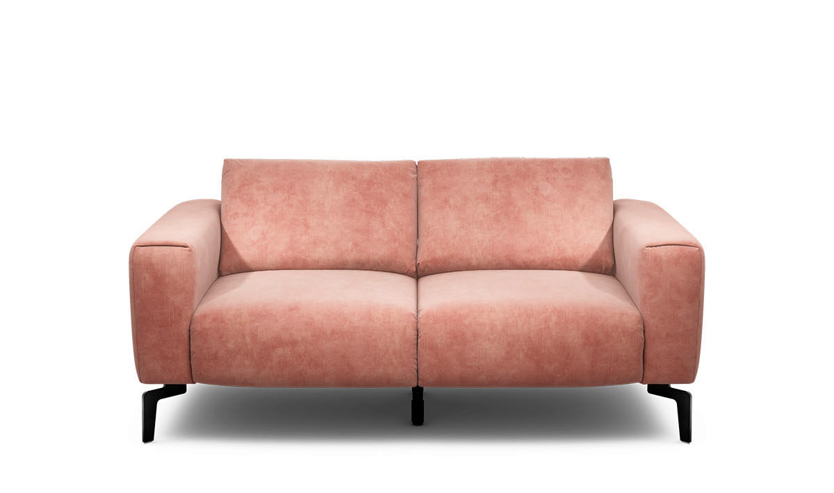 2-SITZER-SOFA Samt Rosa  - Schwarz/Rosa, Design, Textil/Metall (180/86/86-94cm) - SENSOO