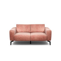 2-SITZER-SOFA Samt Rosa  - Schwarz/Rosa, Design, Textil/Metall (180/86/86-94cm) - SENSOO