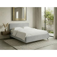 POLSTERBETT 200/200 cm,  in Hellgrau,  - Hellgrau/Schwarz, MODERN, Holz/Textil (200/200cm) - MID.YOU