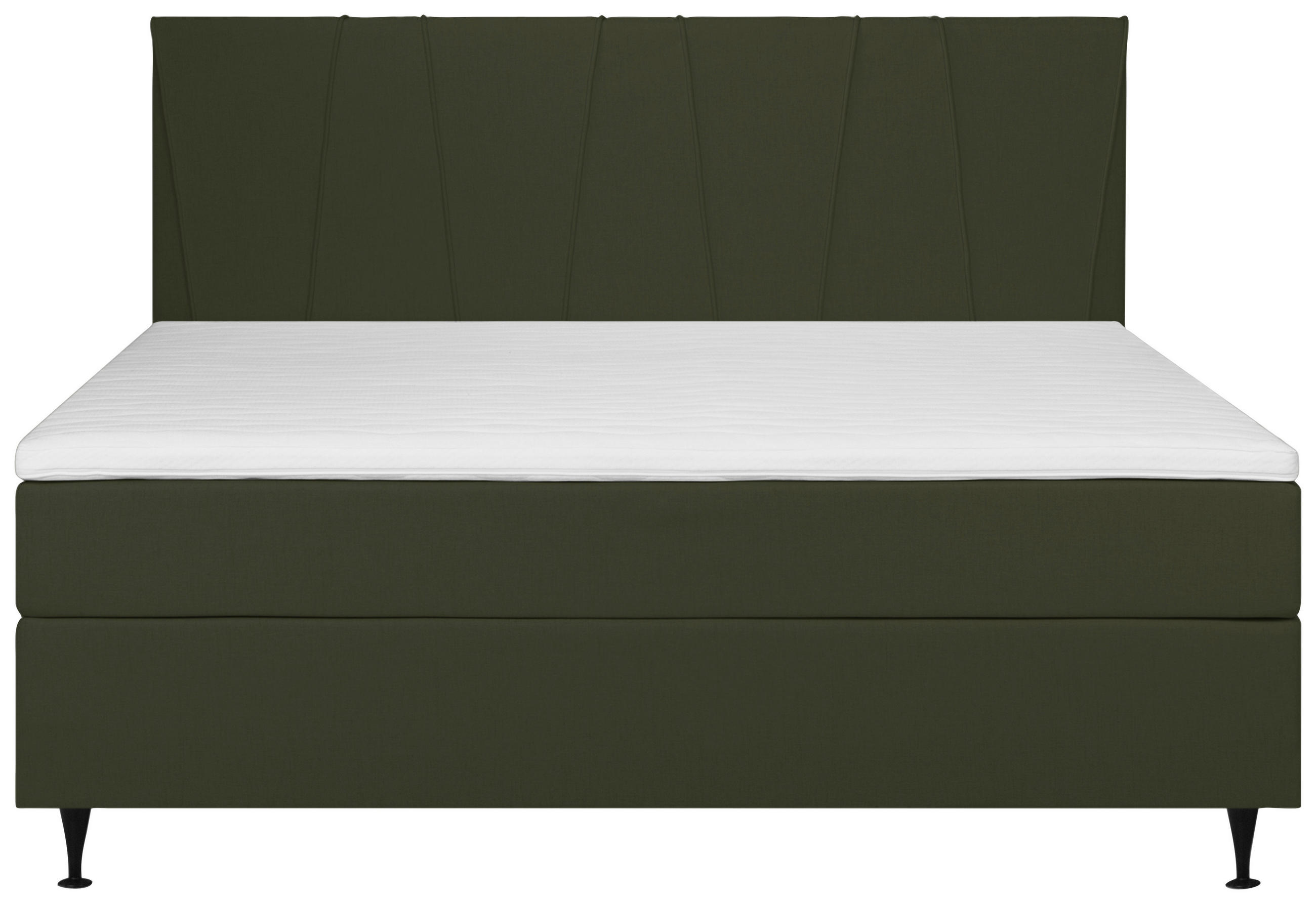 BOXSPRING-ÁGY 140/200 cm  sötétzöld  - fekete/sötétzöld, Modern, textil (140/200cm) - MID.YOU
