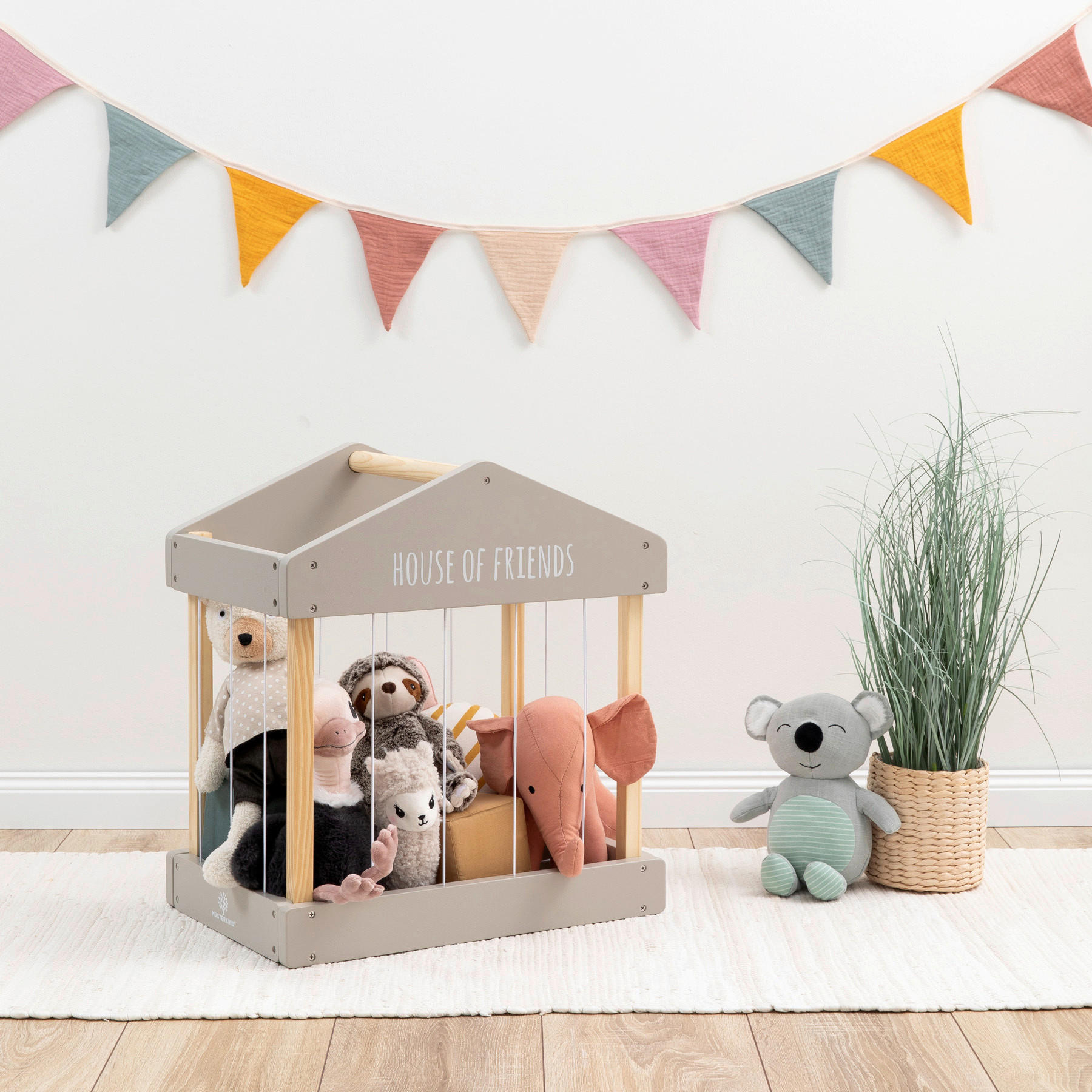KINDERREGAL - Naturfarben/Grau, Basics, Holz (45/31/50cm) - MUSTERKIND