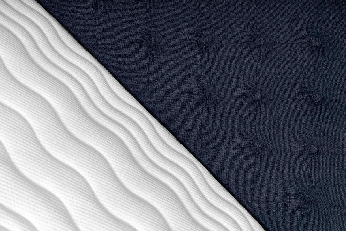 BOXSPRINGBETT 140/200 cm  in Dunkelblau  - Silberfarben/Dunkelblau, KONVENTIONELL, Textil/Metall (140/200cm) - Welnova