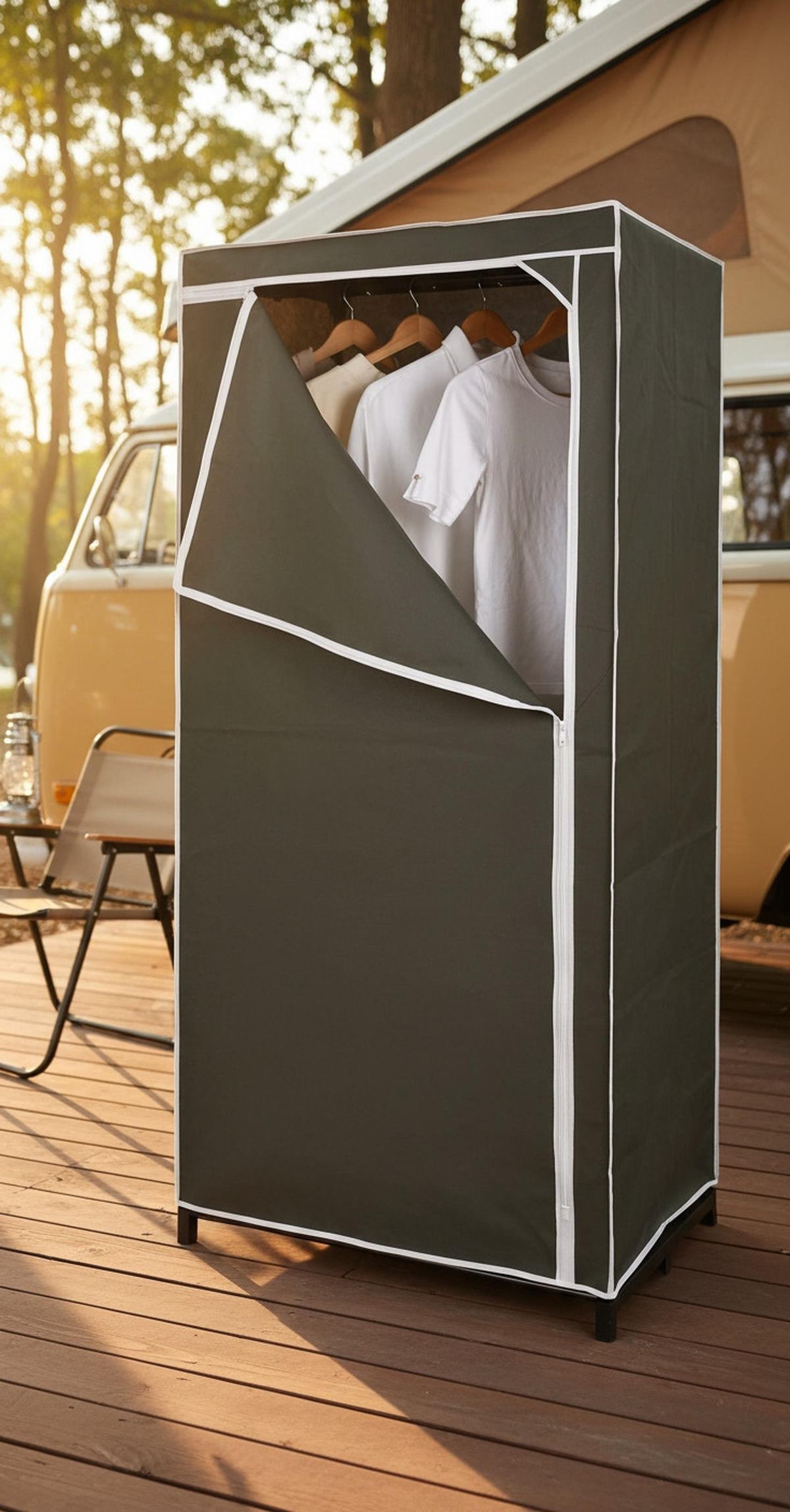 STOFFSCHRANK 75/160/50 cm  in Grau  - Grau, Basics, Kunststoff/Textil (75/160/50cm) - Carryhome