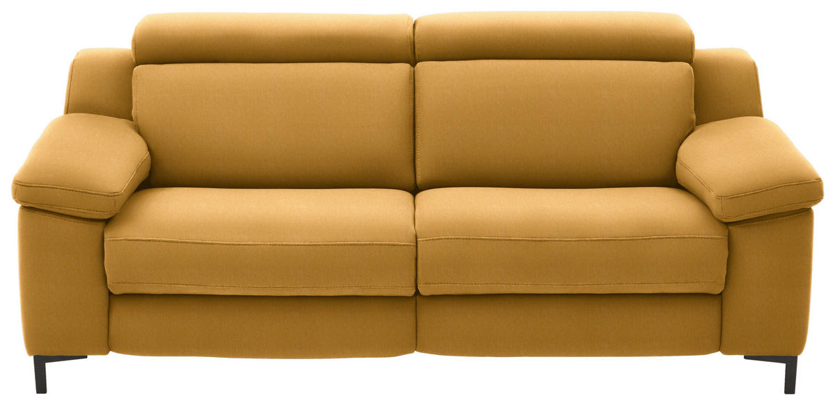 2,5-SITZER in Chenille Gelb  - Gelb/Schwarz, Design, Textil/Metall (188/84-104/104cm) - Valdera