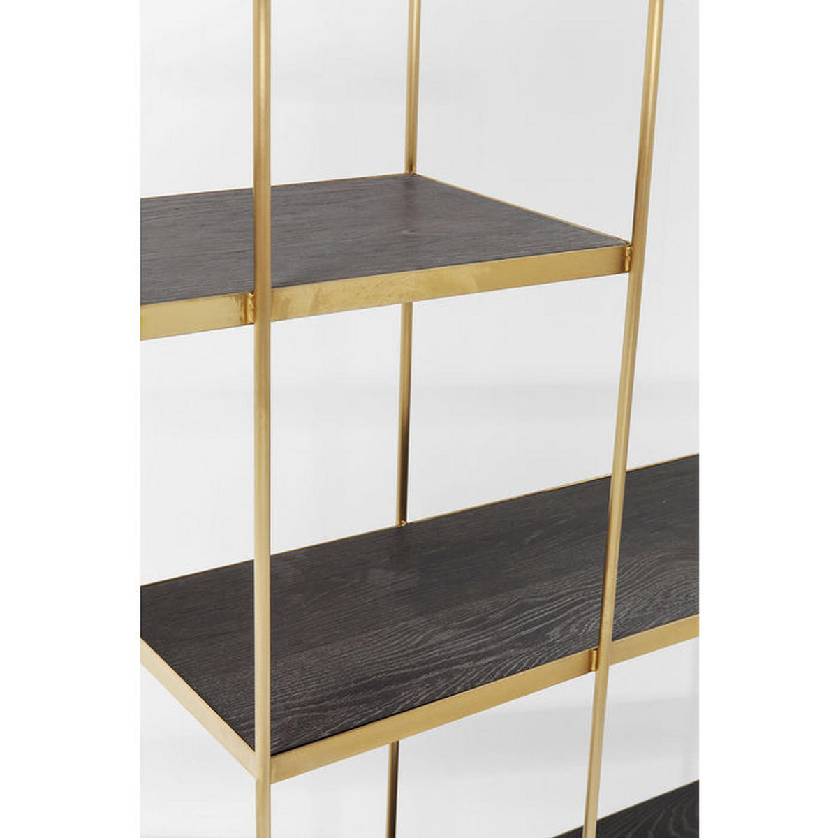 REGAL  150/200/35 cm Schwarz, Messingfarben  - Messingfarben/Schwarz, Design, Holz/Metall (150/200/35cm) - Kare-Design