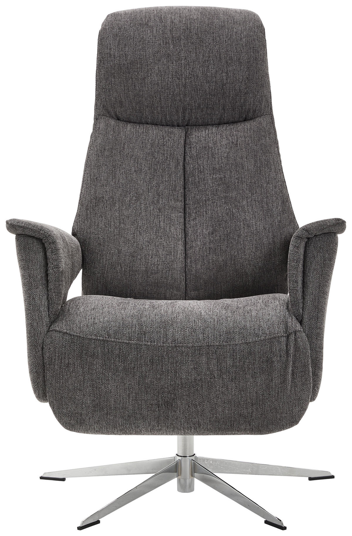 RELAXSESSEL Webstoff Relaxfunktion    - Chromfarben/Anthrazit, Design, Textil/Metall (74/108/86cm) - Welnova