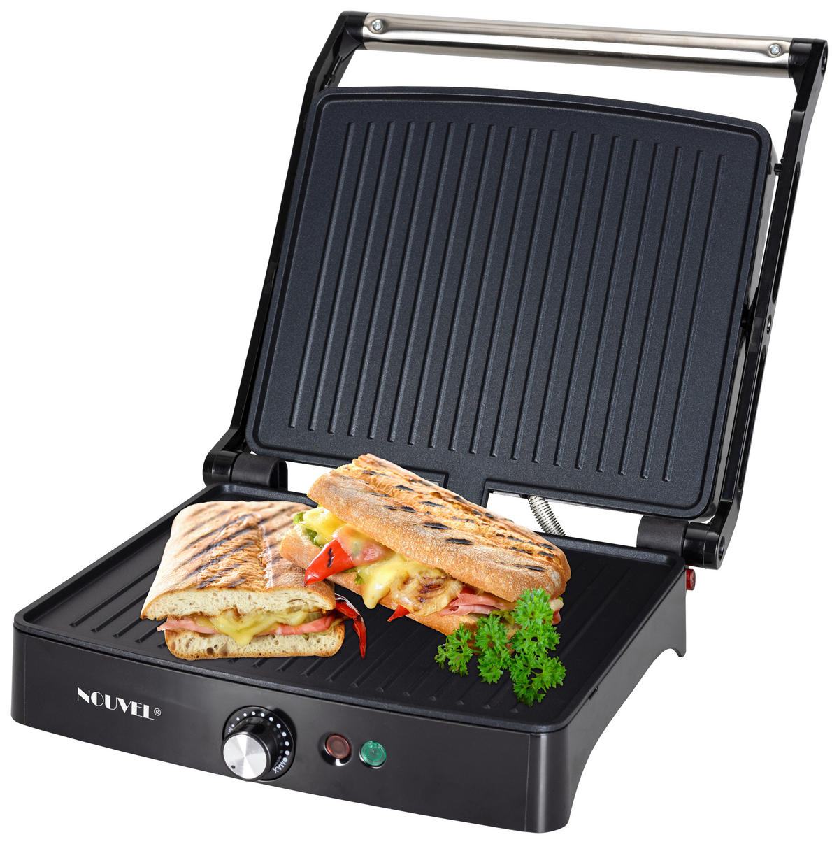 KONTAKTGRILL - Schwarz, Design (58/31/6,5cm) - Nouvel