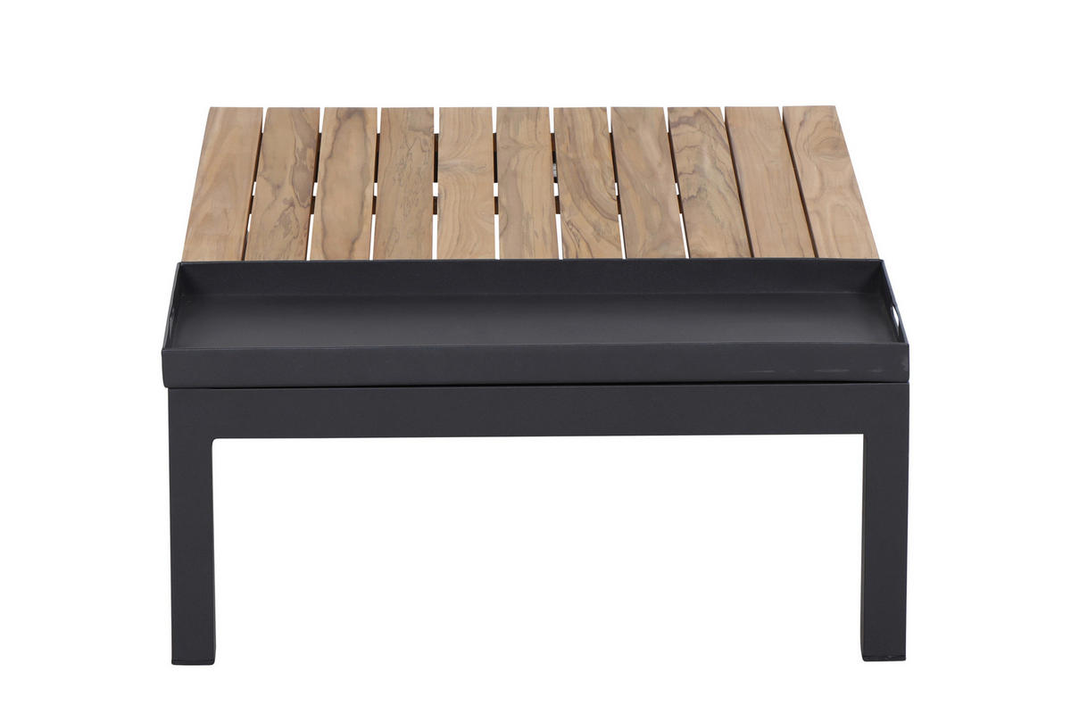 LOUNGEGARNITUR Teakholz massiv Aluminium  - Anthrazit/Grau, KONVENTIONELL, Holz/Textil (252/84/252cm) - Siena Garden